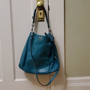 Teal Leather Coach Hobo